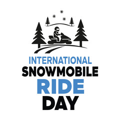 International snowmobile ride day Background Template design for Poster or Banner