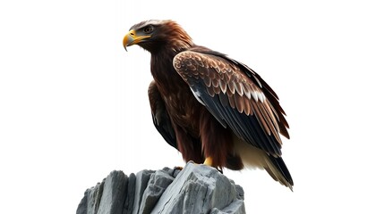 Obraz premium Majestic Golden Eagle Perched on a Rock - a Dramatic Wildlife Portrait