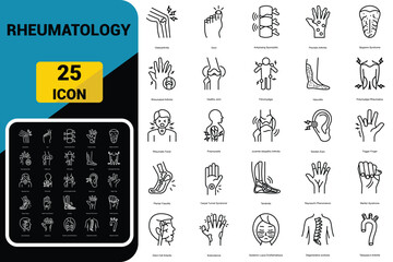 Rheumatology line icons set. Isolated vector element
