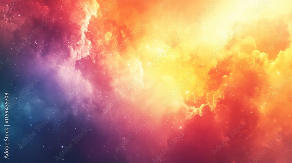Aufkleber Vibrant explosion of colors in an abstract design with ample space for adding text or graphics. Generative AI