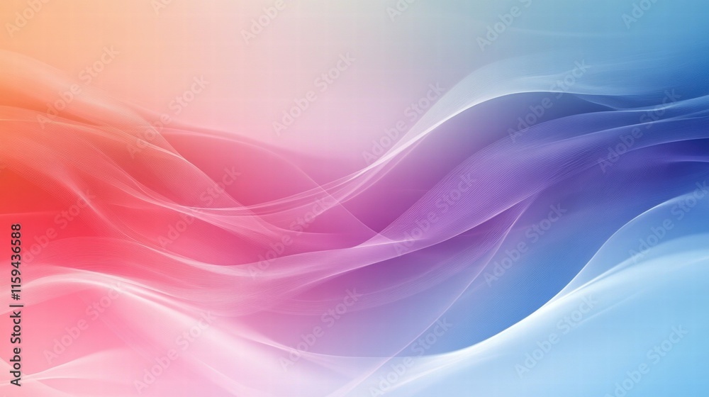 Poster Colorful abstract fractal patterns with smooth waves and space for creative text placement. Generative AI