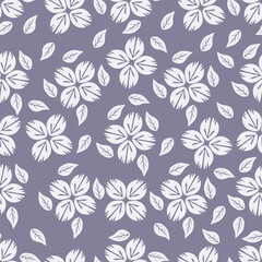 Cute hand drawn floral seamless pattern background