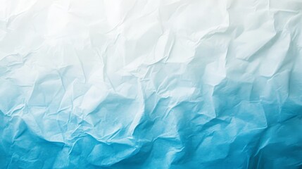 Fototapeta premium White Blue Gradient Crumpled Paper Background - Abstract texture of crumpled paper with a white to blue gradient. Symbolizing: serenity, transition, creativity, growth, and corporate branding.
