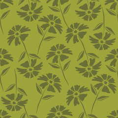 Cute hand drawn floral seamless pattern background