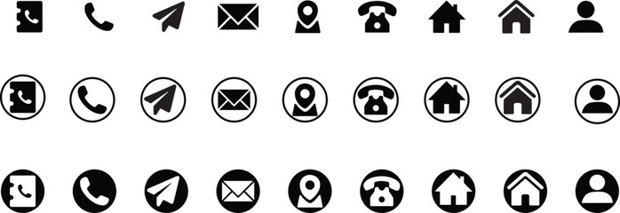 Business icon for company connection set in different style icon