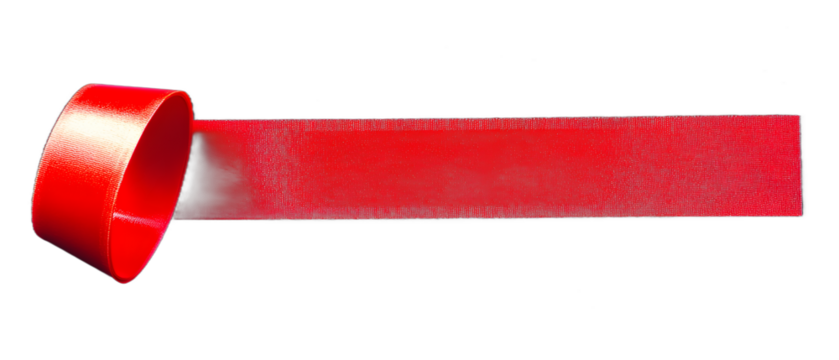 Piece of red tape isolated on transparent background