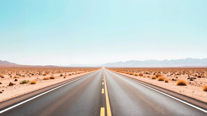 Fototapeta premium Endless road in desert landscape
