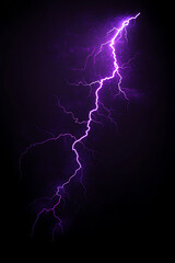 A striking purple lightning bolt against a dark background, showcasing natural energy.