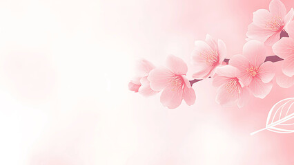 Delicate Pink Cherry Blossoms on a Soft, Dreamy Background. Spring, nature, beauty, floral, romantic concept.
