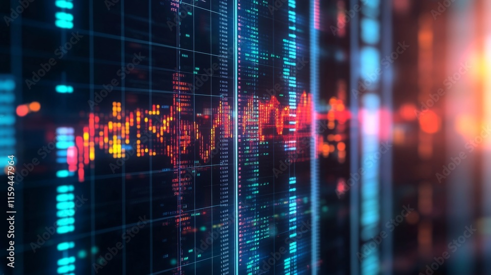 Poster abstract visualization of data in bold colors