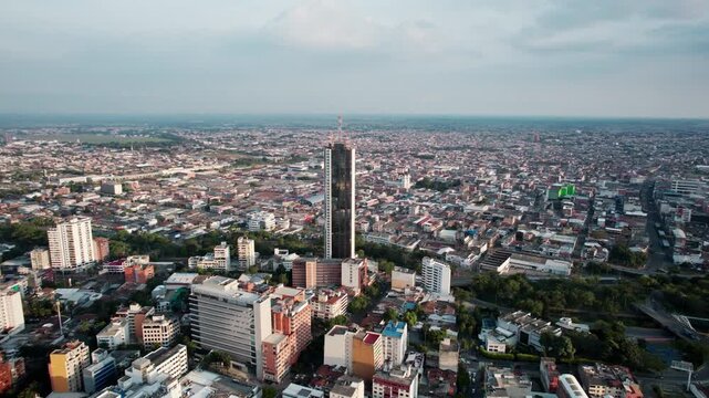 Cityscape with Mountains and Sunset in the Background - Cali, Colombia