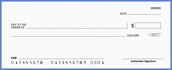 Blank Check Template with Open Space for Custom Text