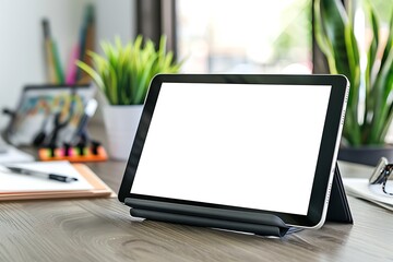 modern tablet with blank mockup screen for product display and advertisement 