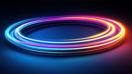 Abstract Neon Circle Light Trails