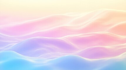 Obraz premium Soft pastel waves blend seamlessly, creating serene, dreamy atmo