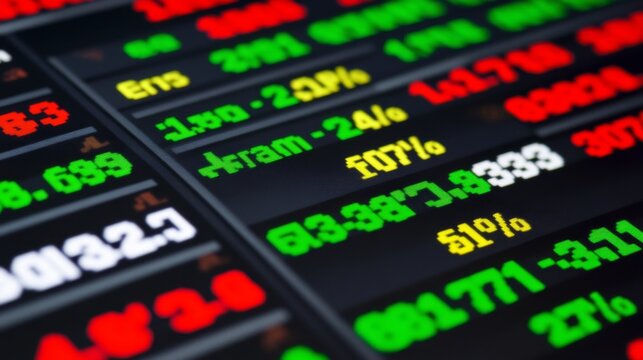 Stock Market News Display on Digital Screen