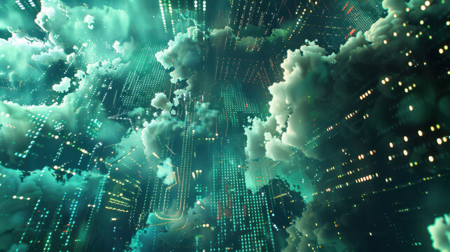 digital data background with binary code