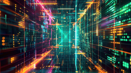 Fototapeta premium digital data background with binary code