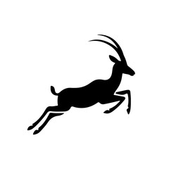 Leaping Antelope Silhouette Vector Illustration - Graceful Wildlife Design