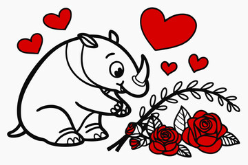 Discover the adorable 'Valentine Muffin Much Love' vector line art, a perfect design for Valentine's Day projects.