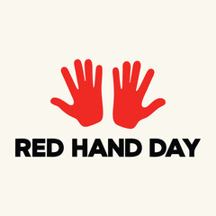 Red hand day Background Template design for Poster or Banner