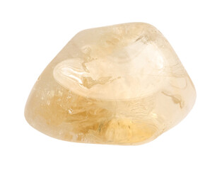 Beautiful citrine isolated on white. Natural gemstone