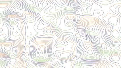 Topographic map. Geographic mountain relief. Abstract lines background. Contour maps. Vector illustration, Modern design with White background with topographic wavy pattern