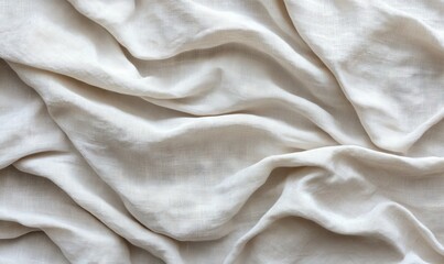 White linen fabric background with fine lines, soft texture, and subtle details in gray.