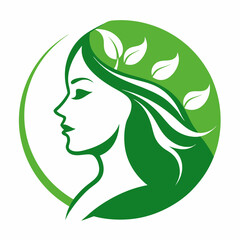 Minimalist Eco-Friendly Logo with Leaf Motif and Sustainable Beauty Concept