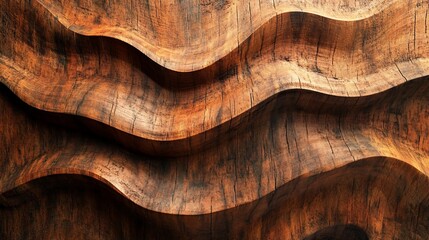Abstract wavy brown wood texture background.