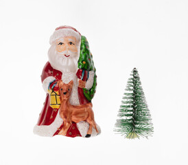 Santa Claus toy isolated on white background