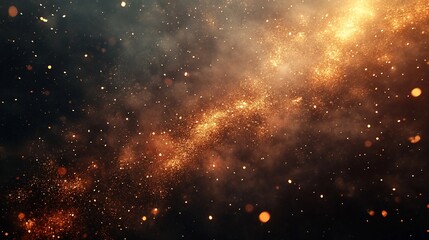 Fototapeta premium Cosmic Nebula with Orange and Gold Dust.