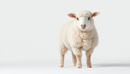 Obraz premium Innocent Lamb - a Serene Minimalist Portrait