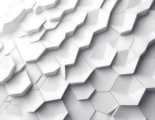 Abstract White Hexagonal Geometric Pattern Background