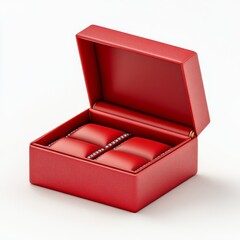 open red empty ring box isolated on white background front view 4K studio commercial photo --stylize 250 --v 6.1 Job ID: 4a28d110-52fa-4f6d-846e-60b161ee6467