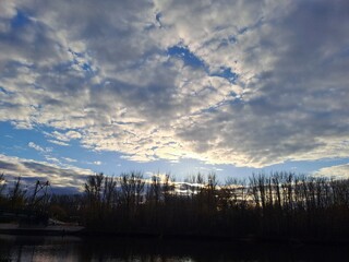 sunset over the river