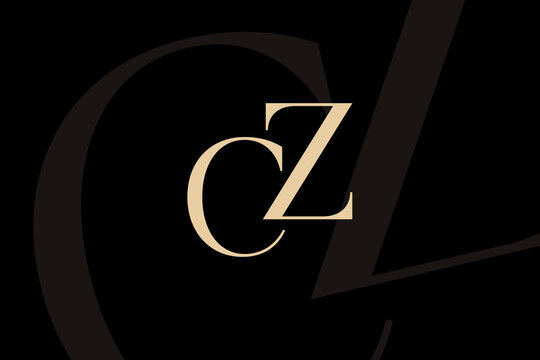 CZ or ZC letter logo icon design. Classic style luxury initials monogram.