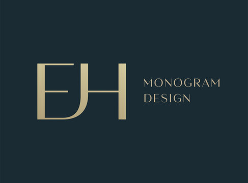 EH letter logo icon design. Classic style luxury initials monogram.