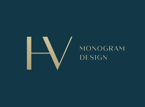 HV letter logo icon design. Classic style luxury initials monogram.