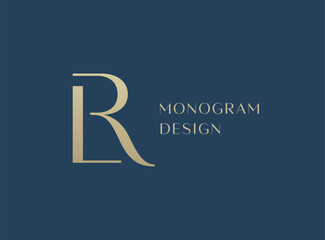RL or LR letter logo icon design. Classic style luxury initials monogram.