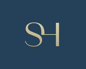 SH letter logo icon design. Classic style luxury initials monogram.