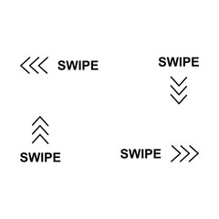 Swipe symbols for mobile and web apps. Social media scroll sign