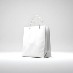 Blank White paper reusable gift bag isolated on white background