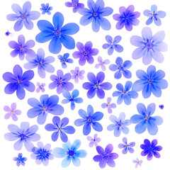 Obraz premium A set of lilac flower stickers in various shapes transparant background
