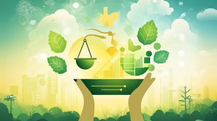 Sustainable Business Practices Concept in Modern Design
