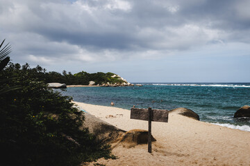 Landscape in the national Park of tayrona in Colombia