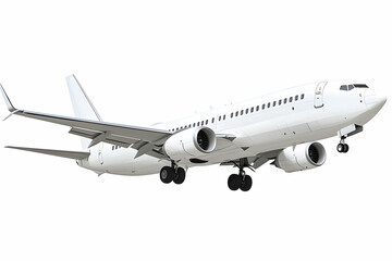 Obraz premium A clean and simple illustration of a white passenger airplane, isolated for clear viewing and design purposes.