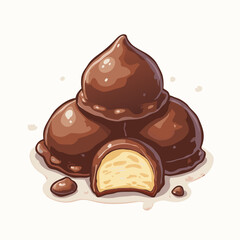 Stuffing chocolate candies icon isolated






