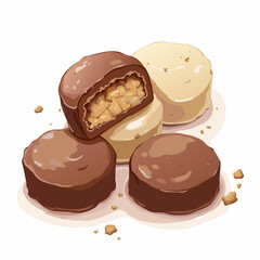Stuffing chocolate candies icon isolated






