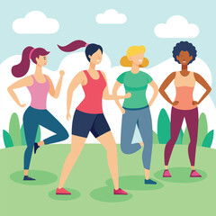 group of people exercising